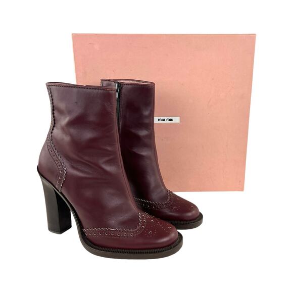 Miu Miu Vintage Western Leather Ankle Boots - Picture 3 of 8